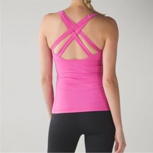 Lululemon Enhearten pink crisscross bra tank with mesh straps 4